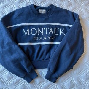 Abercrombie & Fitch Navy Blue Montauk New York Crewneck Sweater